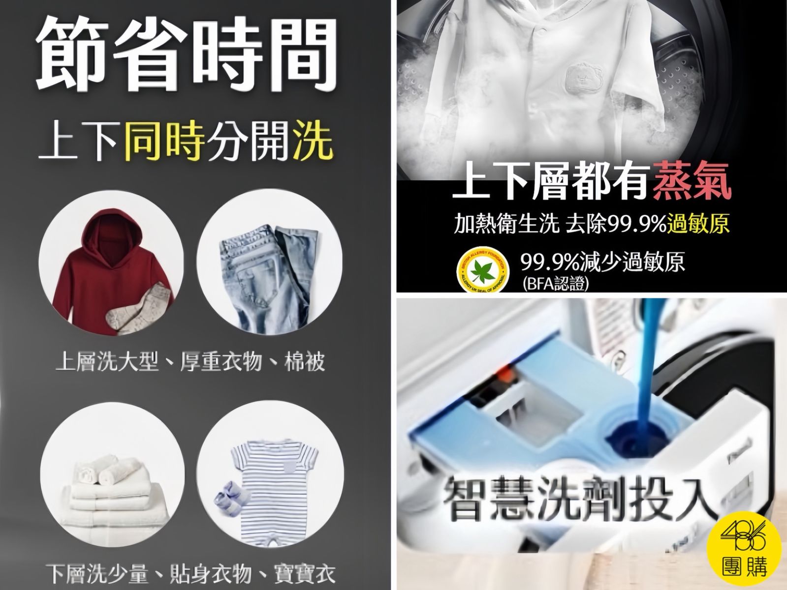 486團購推薦LG TWINWash上下同時洗與智慧洗劑投入功能