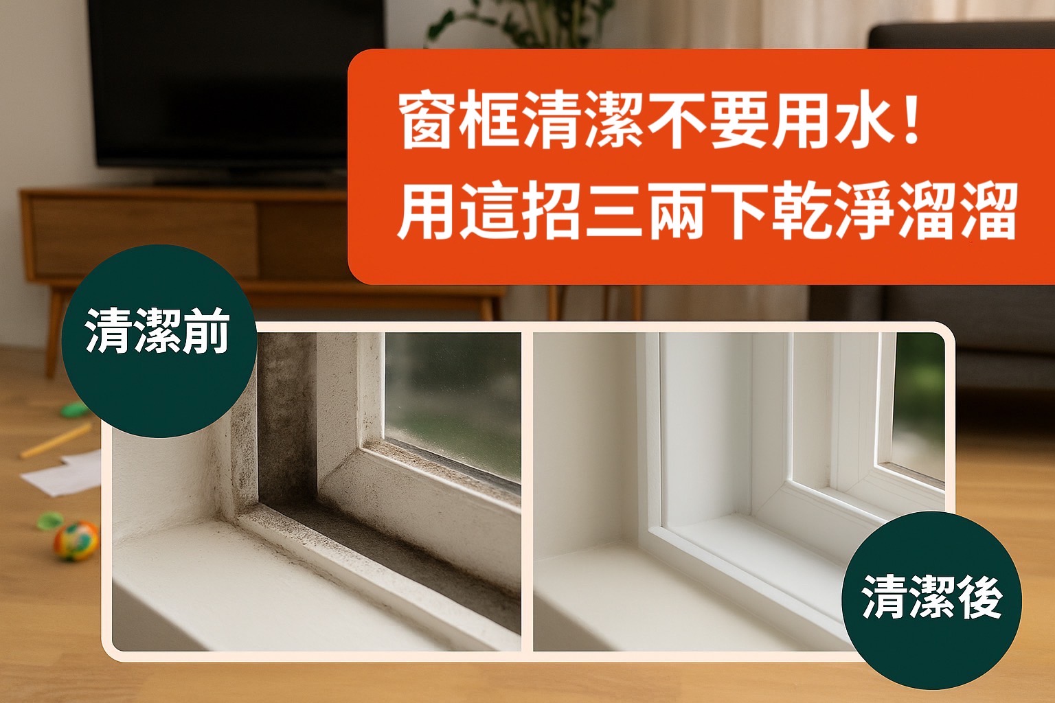 窗框清潔不要用水!用這招三兩下乾淨到發亮